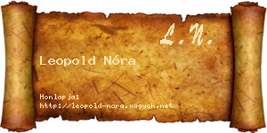 Leopold Nóra névjegykártya